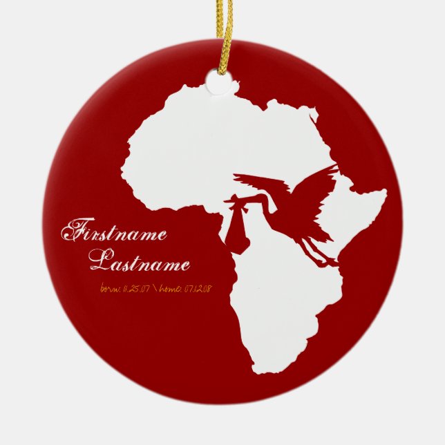 Adoption Stork Africa Ornament (Front)