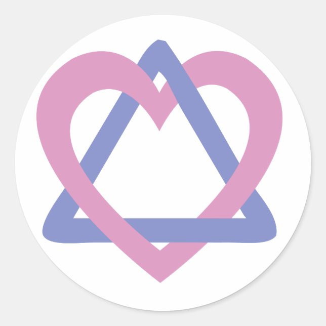Adoption Triangle pink blue Classic Round Sticker (Front)