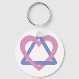 Adoption Triangle pink blue Key Ring