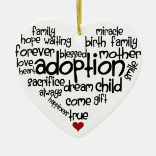 Adoption-words Ceramic Tree Decoration