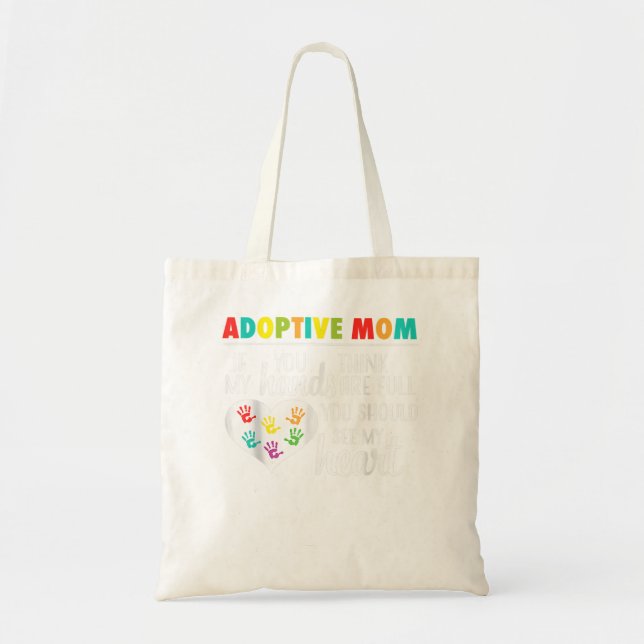 Adoptive Mum Heart Quote Adoption Gift for Parents Tote Bag (Front)