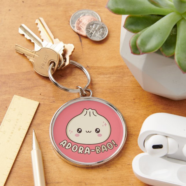 Adora-Bao Cute Kawaii Bao Dumpling Pun Lover  Key Ring (Desk)