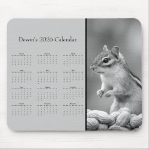 AdorablChipmunk: Customize full year 2025 calendar Mouse Mat