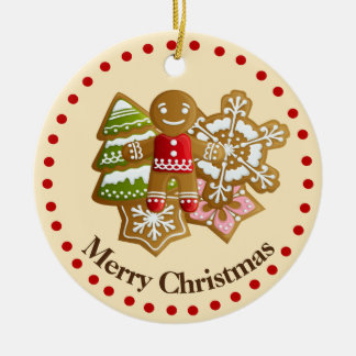 Adorable 1st Merry Christmas Cookies Ceramic Tree Decoration
