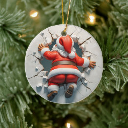 Adorable 3d Santa Clause Ceramic Tree Decoration