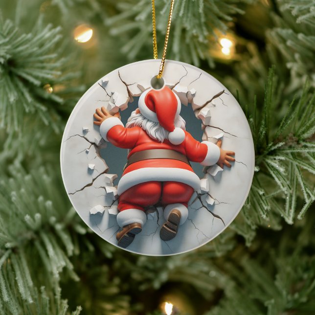 Adorable 3d Santa Clause Ceramic Tree Decoration (Tree)