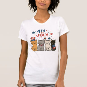 Adorable 4th of July Cats T-Shirt – Patriotic Cats