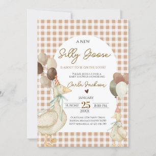 Adorable A New Silly Goose Baby Shower Invitation