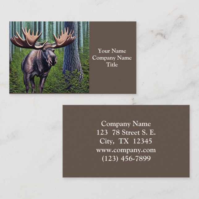 Adorable Abstract Little Moose Business Card (Front/Back)