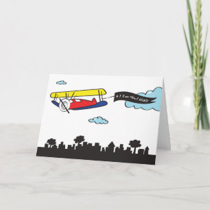 Adorable Aeroplane Message I Love You Card