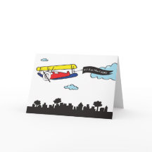 Adorable Aeroplane Message | I Love You Card