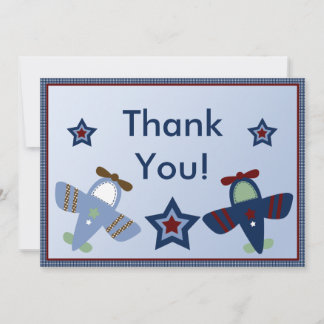 Adorable Aeroplanes/Aviator Thank You Card