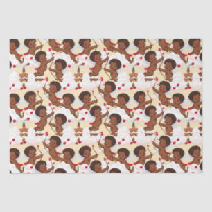 Adorable African American Cherub with Hearts  Tissue Paper