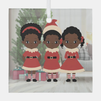 Adorable African American Christmas Ornament