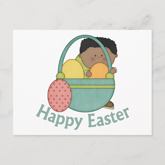 Adorable African American Easter Kids Cards (Front)