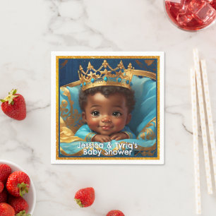 Adorable African Prince Royal Baby Shower/Birthday Napkin