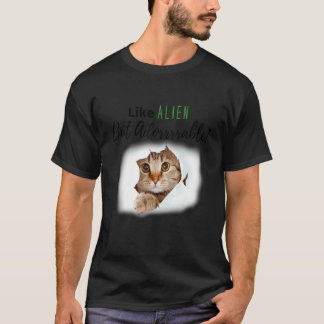 Adorable  Alien Cat Kitten Fabric Love Cats Cat Pe T-Shirt