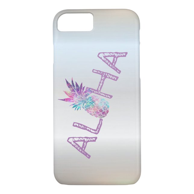 Adorable Aloha Hawaiian Pineapple, Silver Case-Mate iPhone Case (Back)