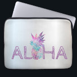 Adorable Aloha Hawaiian Pineapple, Silver Laptop Sleeve<br><div class="desc">Adorable aloha hawaiian pineapple on silver background.</div>