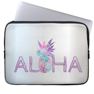 Adorable Aloha Hawaiian Pineapple, Silver Laptop Sleeve