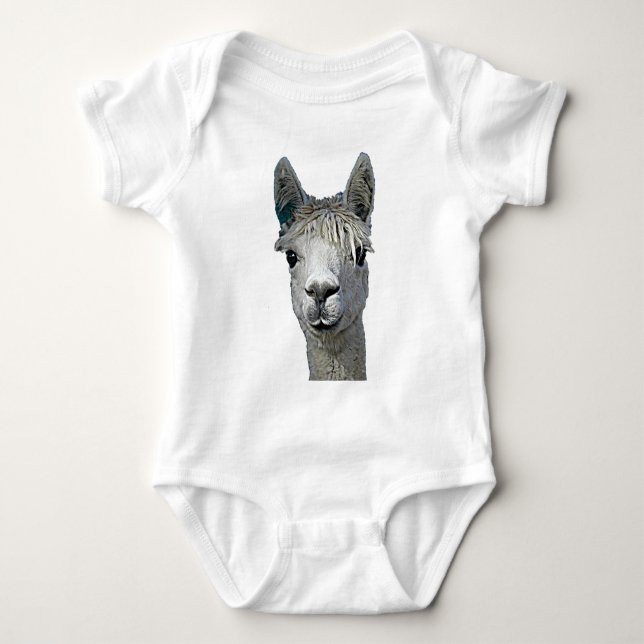 Adorable Alpaca Baby Bodysuit (Front)
