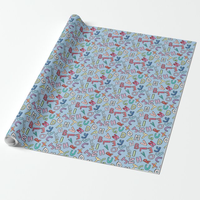 Adorable Alphabet Wrapping Paper (Unrolled)
