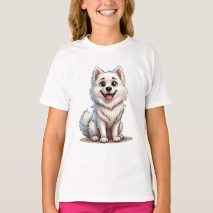 Adorable American Eskimo Dog Dog Mum Design T-Shirt