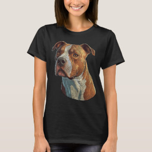 Adorable American Pit Bull Terrier Dog Portrait T-Shirt