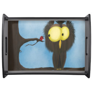 Adorable And Colorful Owl Oliver Serving Tray