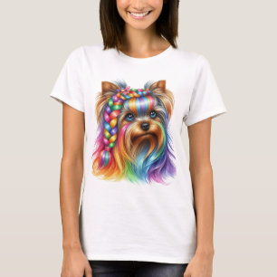 ADORABLE AND COLORFUL YORKSHIRE TERRIER PUPPY DOG T-Shirt