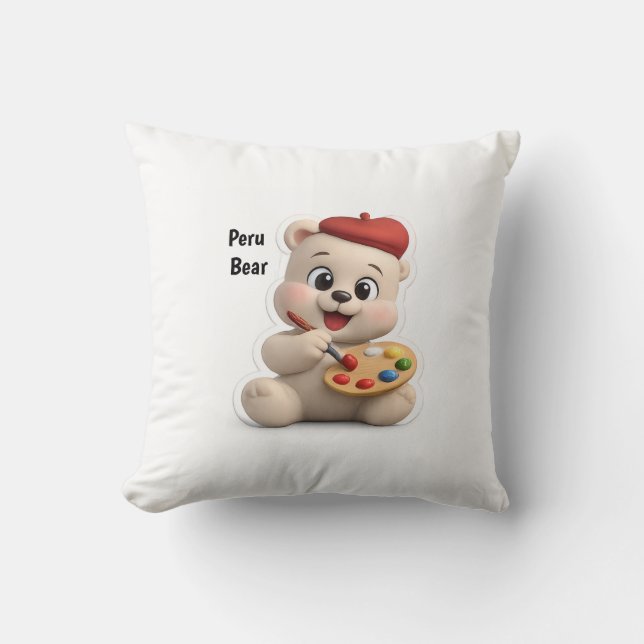 Adorable and Cute Teddy Bear Design Cushion (Front)