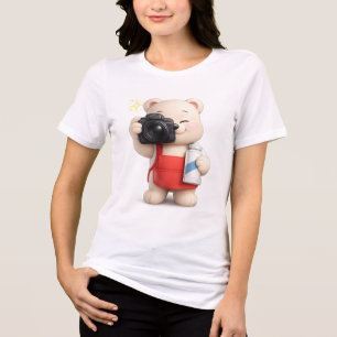 Adorable and Cute Teddy Bear Design Tri-Blend Shirt
