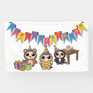 Adorable Animal Birthday Banner   Custom Kids Part