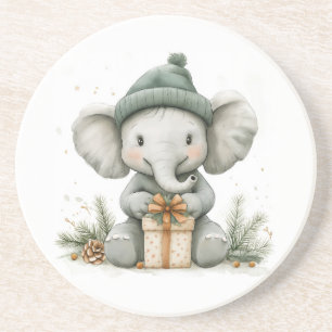 Adorable Animal Christmas Series Baby Elephant Coaster