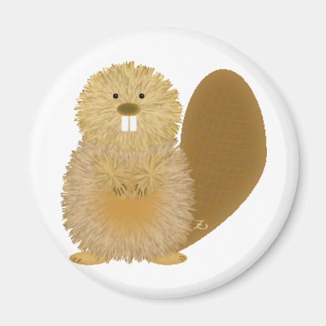 Adorable Animal Drawings: Beaver Magnet (Front)