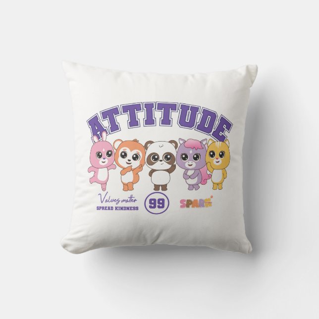  Adorable Animal Friends Throw Pillow (Front)