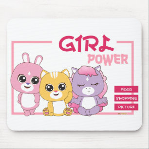 Adorable Animal Frienz Art Print: Girl Power Mouse Mat