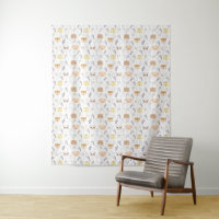 Adorable Animal Head And Floral Pattern