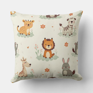 "Adorable Animal Pattern Cushion - Add Cosy Charm 