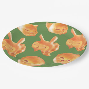 Adorable Animal Shaped Bread Pattern Paper Plate