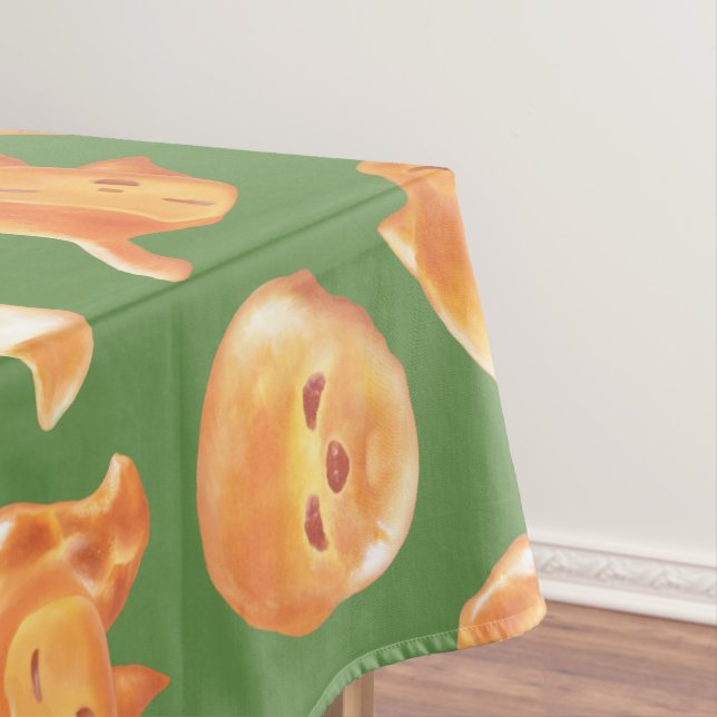 Adorable Animal Shaped Bread Pattern Tablecloth (In Situ)
