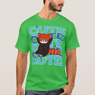 Adorable animals Cute Red Panda Blue Colour T-Shirt