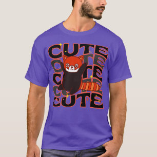 Adorable animals Cute Red Panda Gray and Black Col T-Shirt