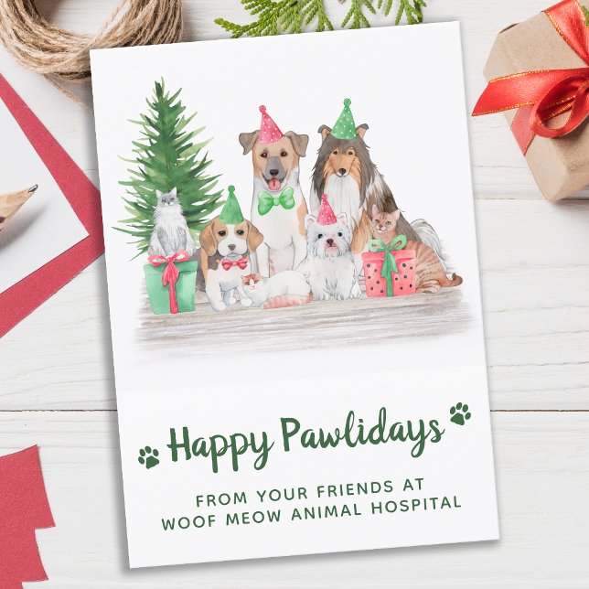Adorable Animals Dog Cat Puppy Kitten Christmas Holiday Card (Creator Uploaded)