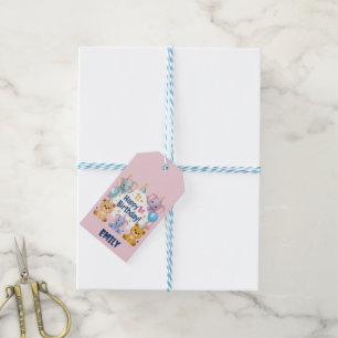 Adorable Animals Happy 1st Birthday Gift Tags