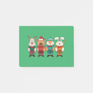 Adorable animals ready for winter post-it notes
