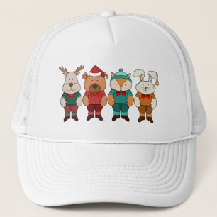 Adorable animals ready for winter trucker hat