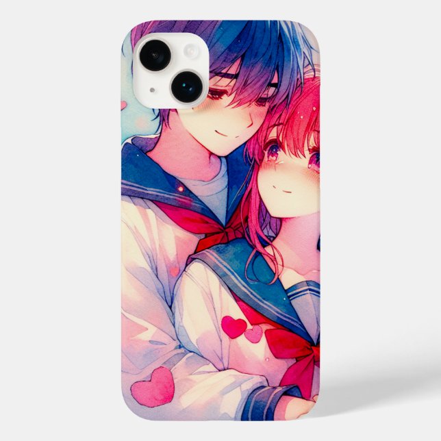 Adorable Anime Themed Valentine's Day Case-Mate iPhone Case (Back)