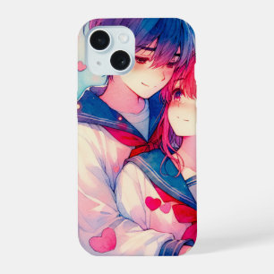 Adorable Anime Themed Valentine's Day iPhone 15 Case