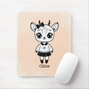 Adorable Antelope Girl - Cute Doodle Design Mouse Mat